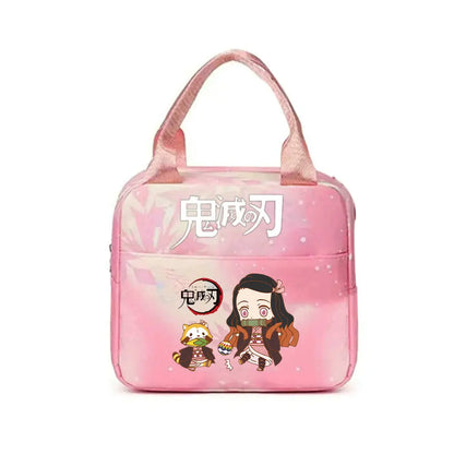 Demon Slayer nezuko kamado Tote Thermal Lunch Box Bag Women Office Student Bento Storage Insulation Bags Lunch Bag for Kid