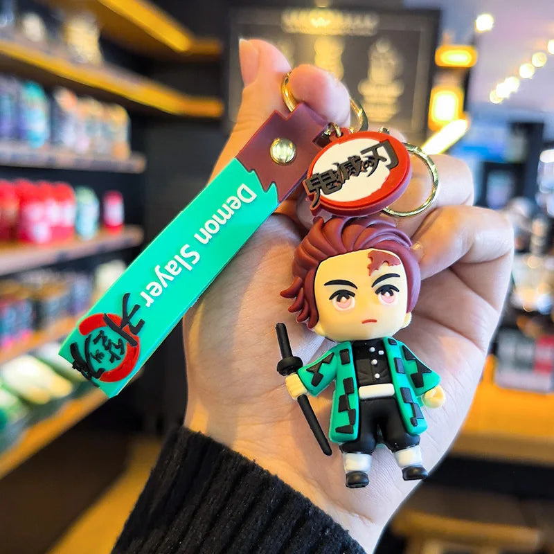 41 Styles Demon Slayer Kimetsu No Yaiba Blade of Ghost Keychain Cute Characters Bag Decor Car Key Chain Ring Fans Gift