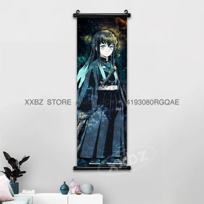 Demon Slayer Scrolls Picture Himejima Gyoumei Wall Art  Tomioka Giyuu Home Decor Rengoku Kyoujurou Hanging Painting Anime Poster