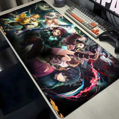 Computer Table Mat Keyboard Desk Pads Anime Mouse Pad K_Kimetsu No Yaibas Mausepad 900x400 Rubber Mouse Mats Demon Slayers Xxl