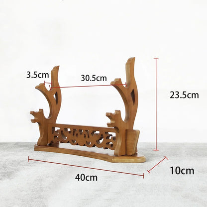 Wooden Katana Stand Holder Dragon Sword Storage Shelf Rack Support Display Japanese Katana Demon Slayer Sabre Cradle Organizer