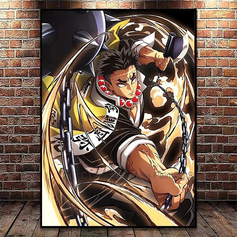 Japanese Anime Demon Slayer Wall Art Poster Nezuko and Tanjiro Home Decor Prints Living Room Bedroom Canvas Painting Mural Gifts