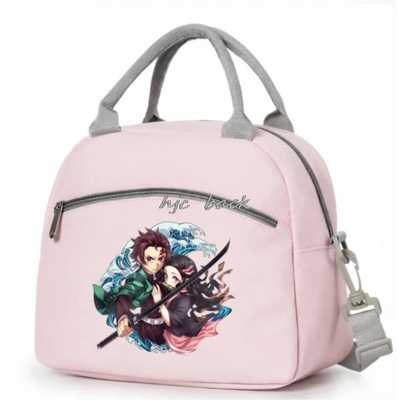 Hot Kamado Nezuko Demon Slayer Lunch Bag Student Lunch Box With Heat Preservation Function Large Capacity Portable Lunch Bag