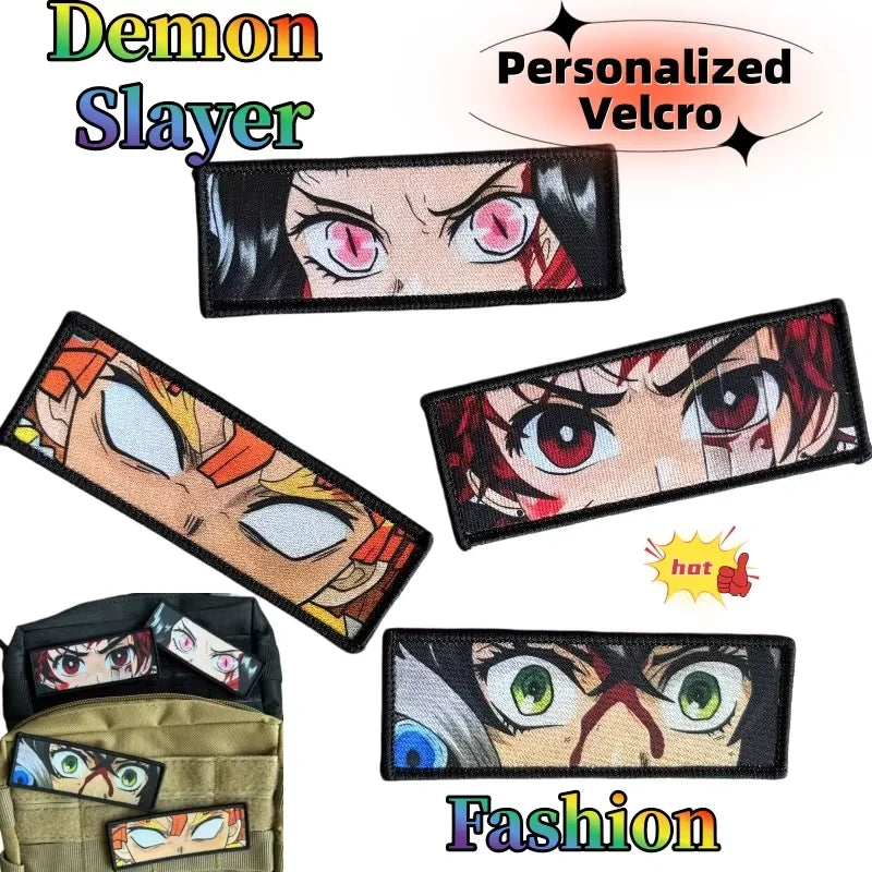 Demon Slayer Velcro Patch Cute Fashion Kawaii Cartoon Creative Personalized Simple Backpack Patch Arm Badge Gift for Friends