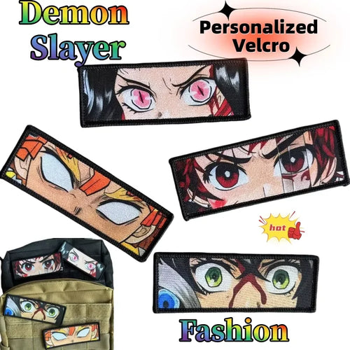 Demon Slayer Velcro Patch Cute Fashion Kawaii Cartoon Creative Personalized Simple Backpack Patch Arm Badge Gift for Friends