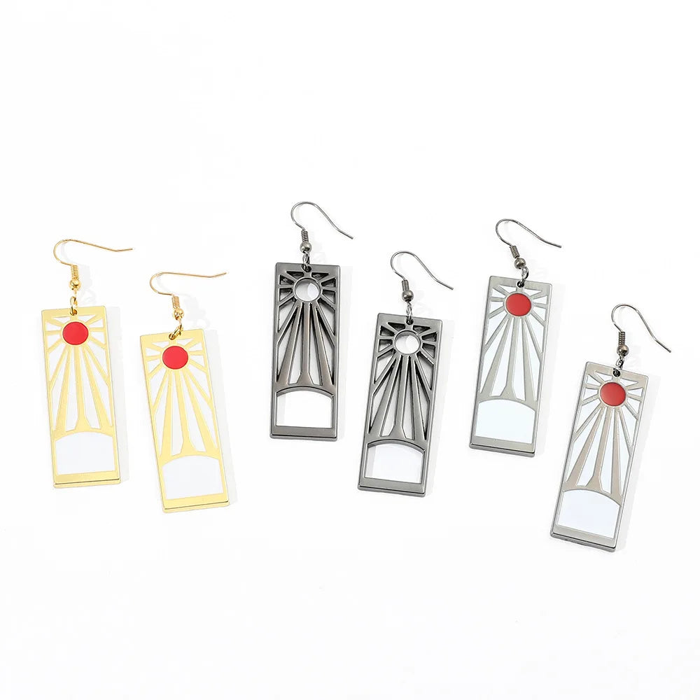 New Demon and The Slayer Metal Earring Popular Cartoon Movie Series Dangle Earring Jewelry for Woman Man Peripheral Souvenirs