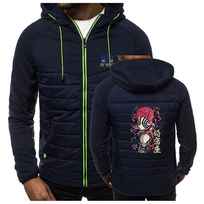 Men's Akaza Logo Print 2026 High Street Jacket Demon Slayer Spring And Autumn Constant Temperature Comfortable Hooded Coat