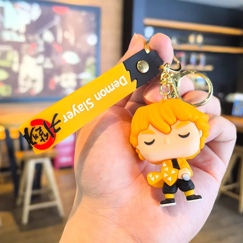 41 Styles Demon Slayer Kimetsu No Yaiba Blade of Ghost Keychain Cute Characters Bag Decor Car Key Chain Ring Fans Gift