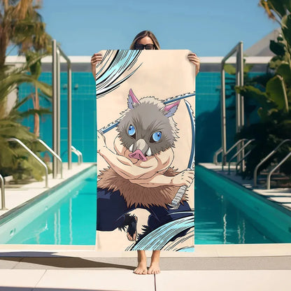 Beach Towels Demon Slayer Bathroom For Bath Sauna Personal Care Large Bath Towel Turban for Hair Drying Bathroom Set Accessories