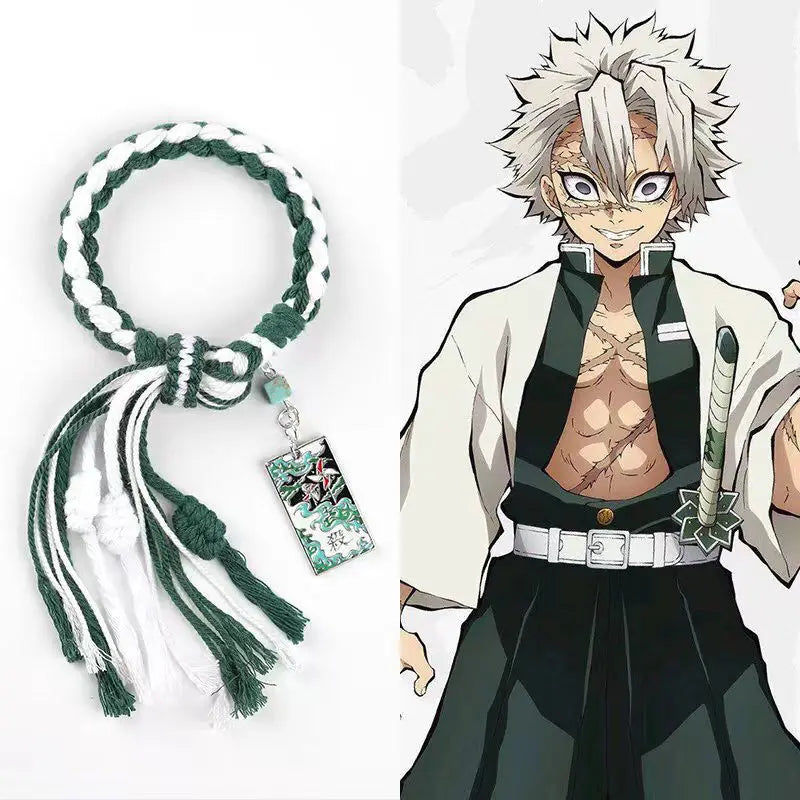 Demon Slayer Bracelet Tanjiro Shinobu Tokito Anime Rope Wristband Cosplay Manga Jewelry Gift for Fans Adults