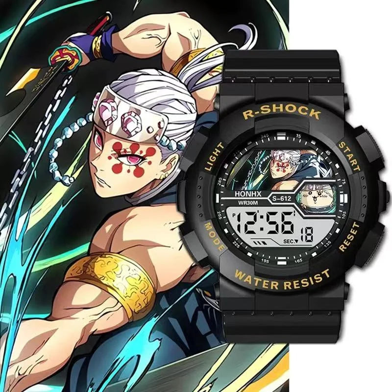 Anime Demon Slayer Sports Watches Tomioka Giyuu Kochou Shinobu Tokitou Muichirou Multifunction Waterproof Noctilucent Wristwatch