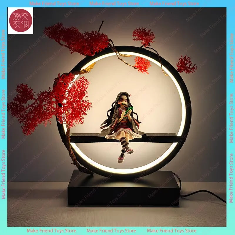 Plug In Demon Slayer Nezuko Kamado Led Night Light Anime Figure Multicolor Touch Remote Gaming Pc Case Lamp Gift Anime Demon Led