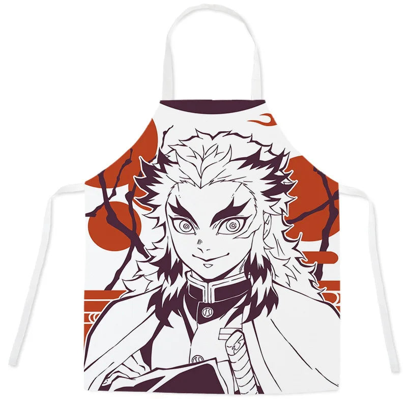 New Demon Slayer Apron Anime Cartoon Nezuko Tanjiro Linen Sleeveless Apron Kitchen Home Waist Studio Baking Studio Apron Gift