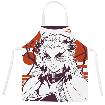 New Demon Slayer Apron Anime Cartoon Nezuko Tanjiro Linen Sleeveless Apron Kitchen Home Waist Studio Baking Studio Apron Gift