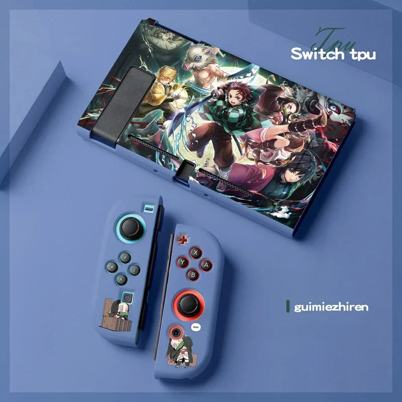 Anime Demons Slayers Case for Nintendo Switch NS Joy Con Controller Kawaii Soft Silicone Protective Cover Accessories Fans Gift
