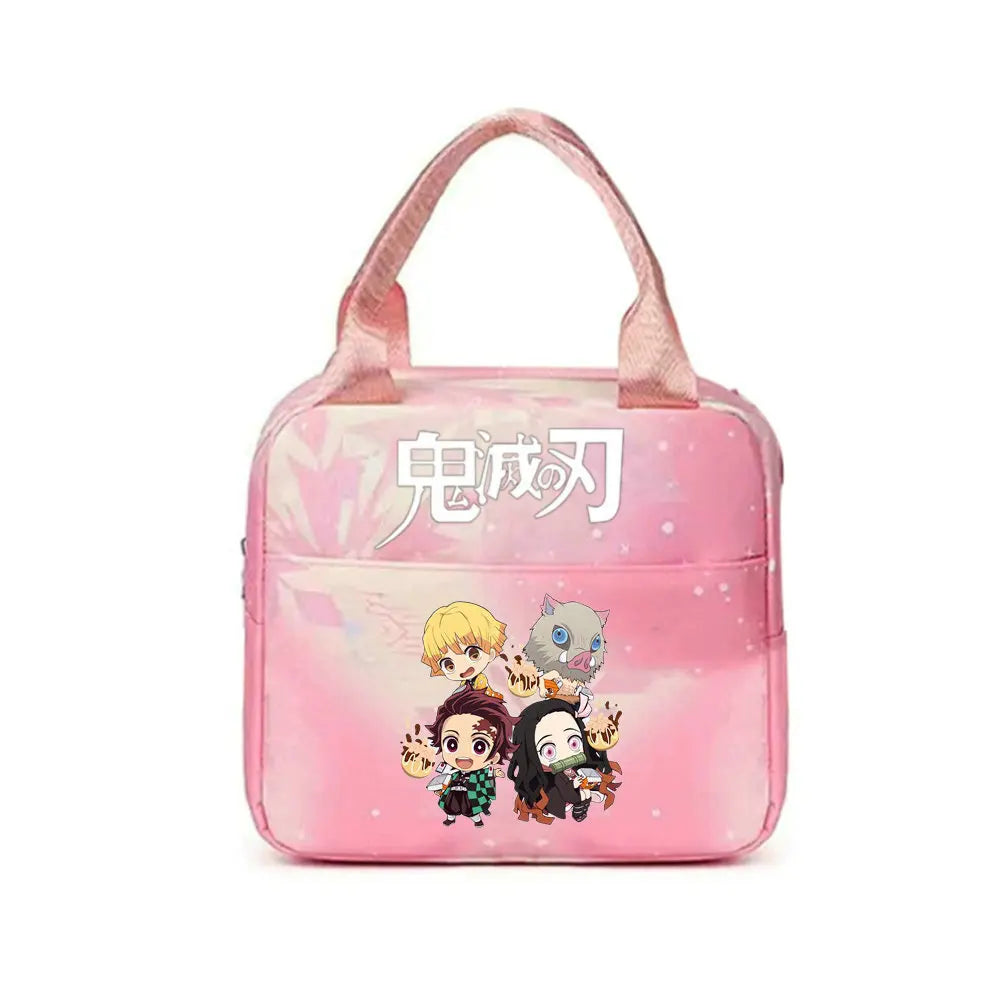 Demon Slayer nezuko kamado Tote Thermal Lunch Box Bag Women Office Student Bento Storage Insulation Bags Lunch Bag for Kid