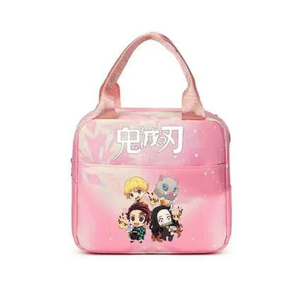 Demon Slayer nezuko kamado Tote Thermal Lunch Box Bag Women Office Student Bento Storage Insulation Bags Lunch Bag for Kid