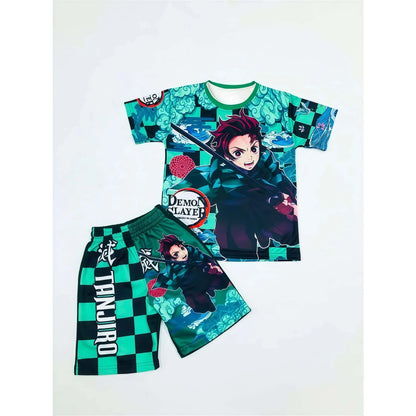 Demon Slayer Multiple Characters, Children's and Adults' 3D Printed Pajamas and Loungewear, Family Outing T-shirts, Shorts