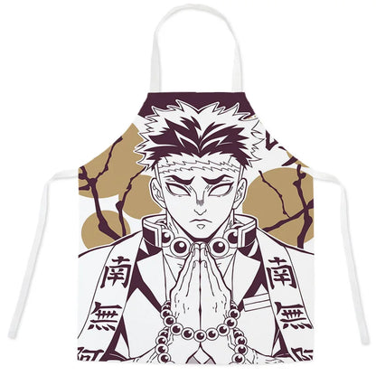 New Demon Slayer Apron Anime Cartoon Nezuko Tanjiro Linen Sleeveless Apron Kitchen Home Waist Studio Baking Studio Apron Gift