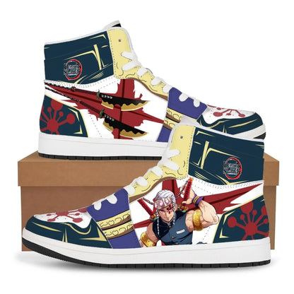 Anime Demon Slayer Sneakers Kochou Shinobu High-Top Sports Shoes Couples Cartoon Board Shoes Student Leisure Shoes Festival Gift