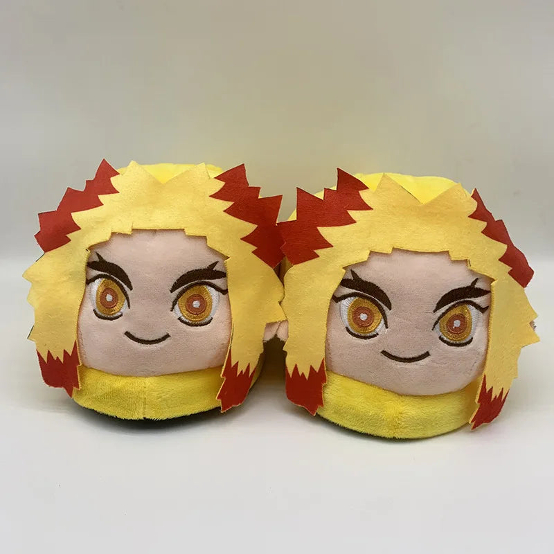 Anime Demon Slayer Plush Slippers Kamado Nezuko Cute Cotton Floor Slippers Tanjirou Rengoku Kyoujurou Nonslip Home Shoes Gifts