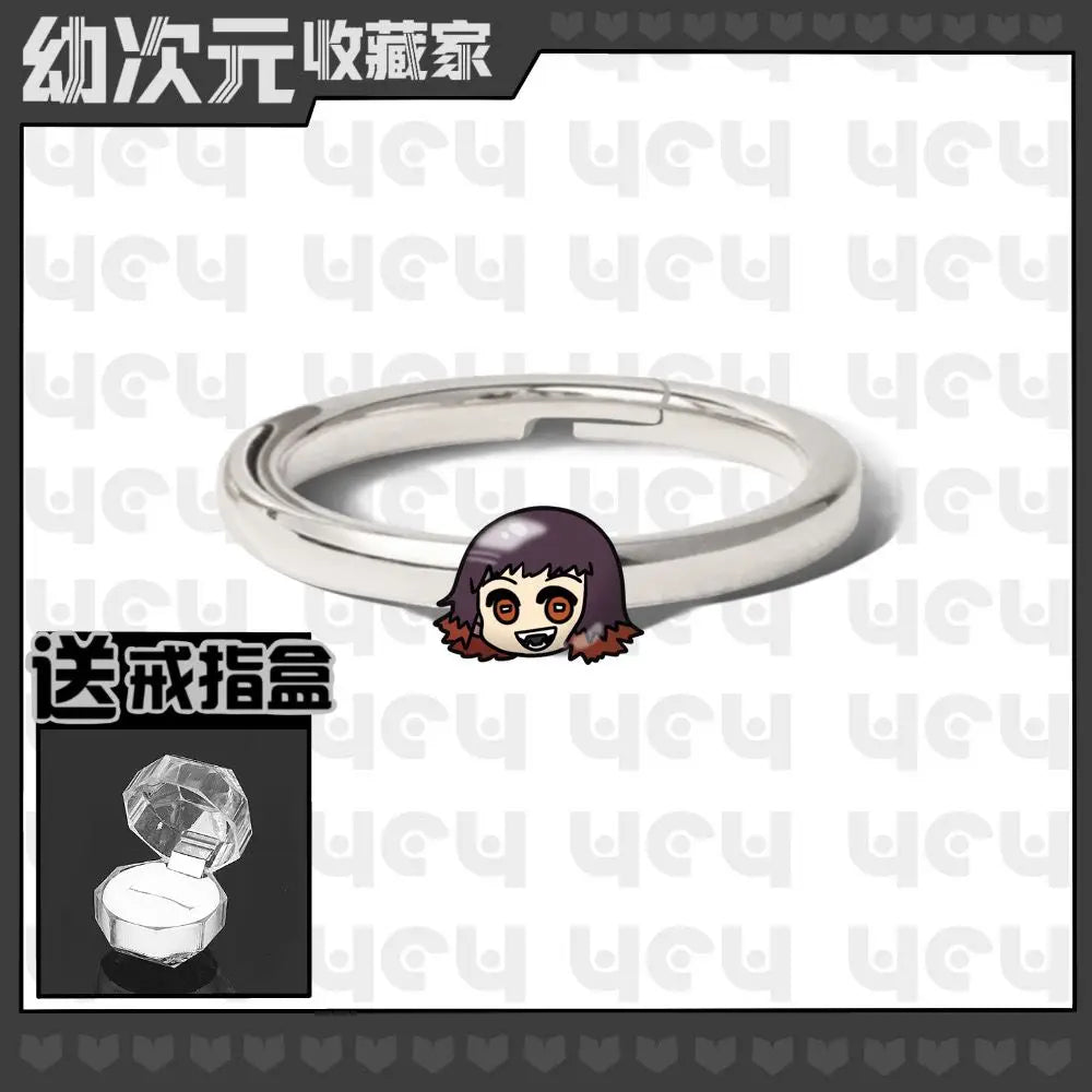 Demon Slayer Douma Tokitou Muichirou Tomioka Giyuu 2D Ring Fashion Personalized Cosplay Accessories Anime Original Niche Gift