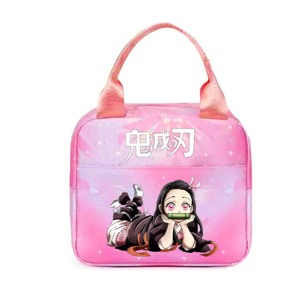 Demon Slayer nezuko kamado Tote Thermal Lunch Box Bag Women Office Student Bento Storage Insulation Bags Lunch Bag for Kid