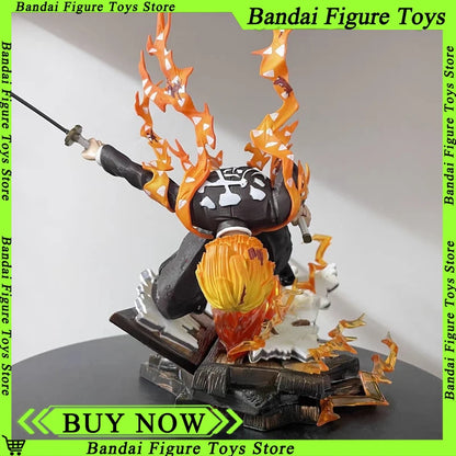 28CM Demon Slayer Infinity Castle Agatsuma Zenitsu Honoikazuchi Series GK Luminous Statue Action Figure Model Ornament Toy Gift