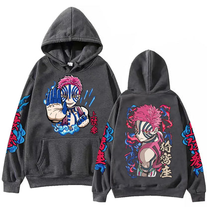 Hot Anime Demon Salyer Akaza Hoodie Harajuku Hip Hop Pullover Tops Sweatshirt Gift