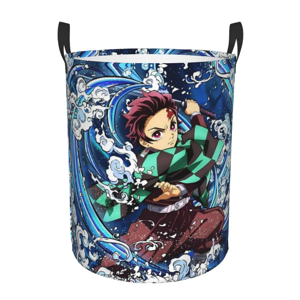 Custom Demon Slayers Anime Laundry Basket Collapsible Kimetsu No Yaiba Toy Clothes Hamper Storage Bin for