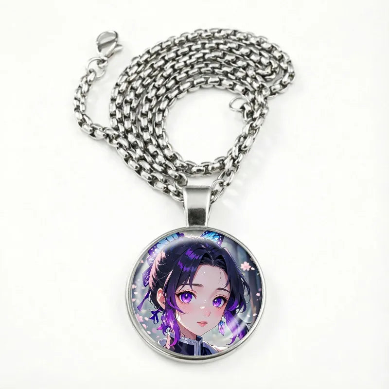 Demon Slayer Kimetsu No Yaiba Necklace Jewelry Chain Pendants Charms Fashion Sweater Decoration Anime Accessories Party Gifts