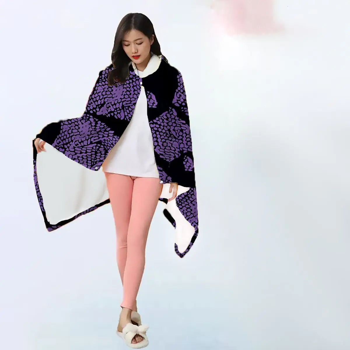 Anime Flannel Blanket Hoodie Shawl Demon Slayer Kimetsu No Yaiba Blanket Cloak Cosplay Costume Kamado Nezuko Agatsuma Zenitsu