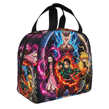 Cherry Nezuko Demon Slayer  Insulated Lunch Bags for Camping Travel Blossoms Sakura Portable Cooler Thermal Bento Box Women Men