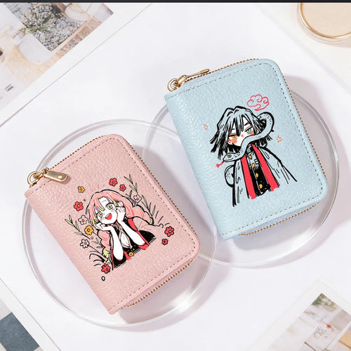 New Demon Slayer Wallet Woman Man Fashion Zipper Wallet Anime Cartoon Coin Purse Man Card Holder Fashion Money Bag Birthday Gift
