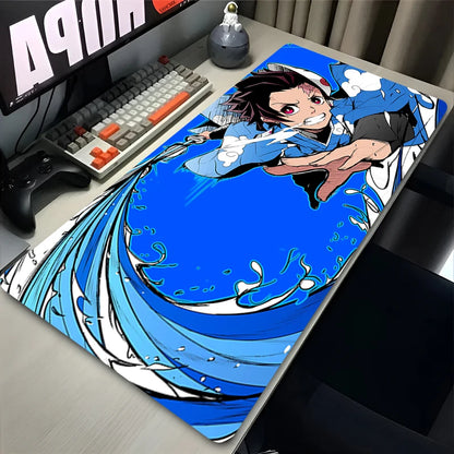 Anime MousePad Gamer New Large Custom Kamado Tanjiro Mousepad D-demon Slayer Desk Mat Office Computer Accessories Mouse Mat