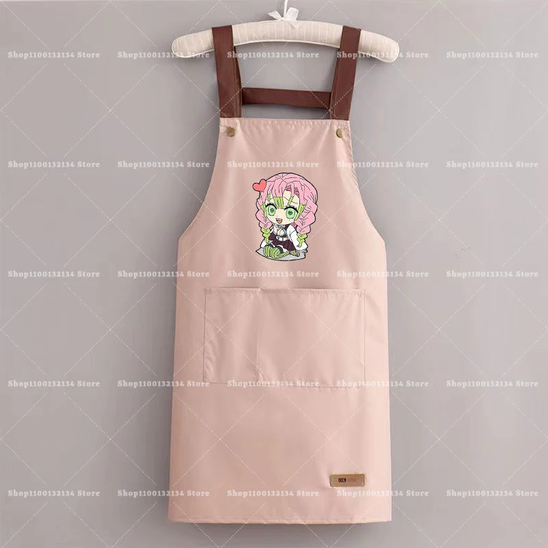 Demon Slayer Woman Apron Man Home Baking Restaurant Barbecue Beverage Apron Waterproof Oil Resistant Sleeveless Pinafor Hot Sell