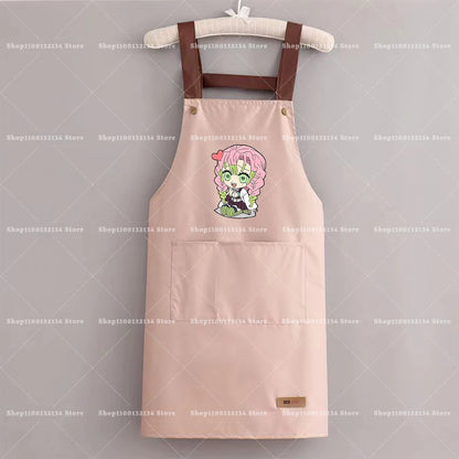 Demon Slayer Woman Apron Man Home Baking Restaurant Barbecue Beverage Apron Waterproof Oil Resistant Sleeveless Pinafor Hot Sell