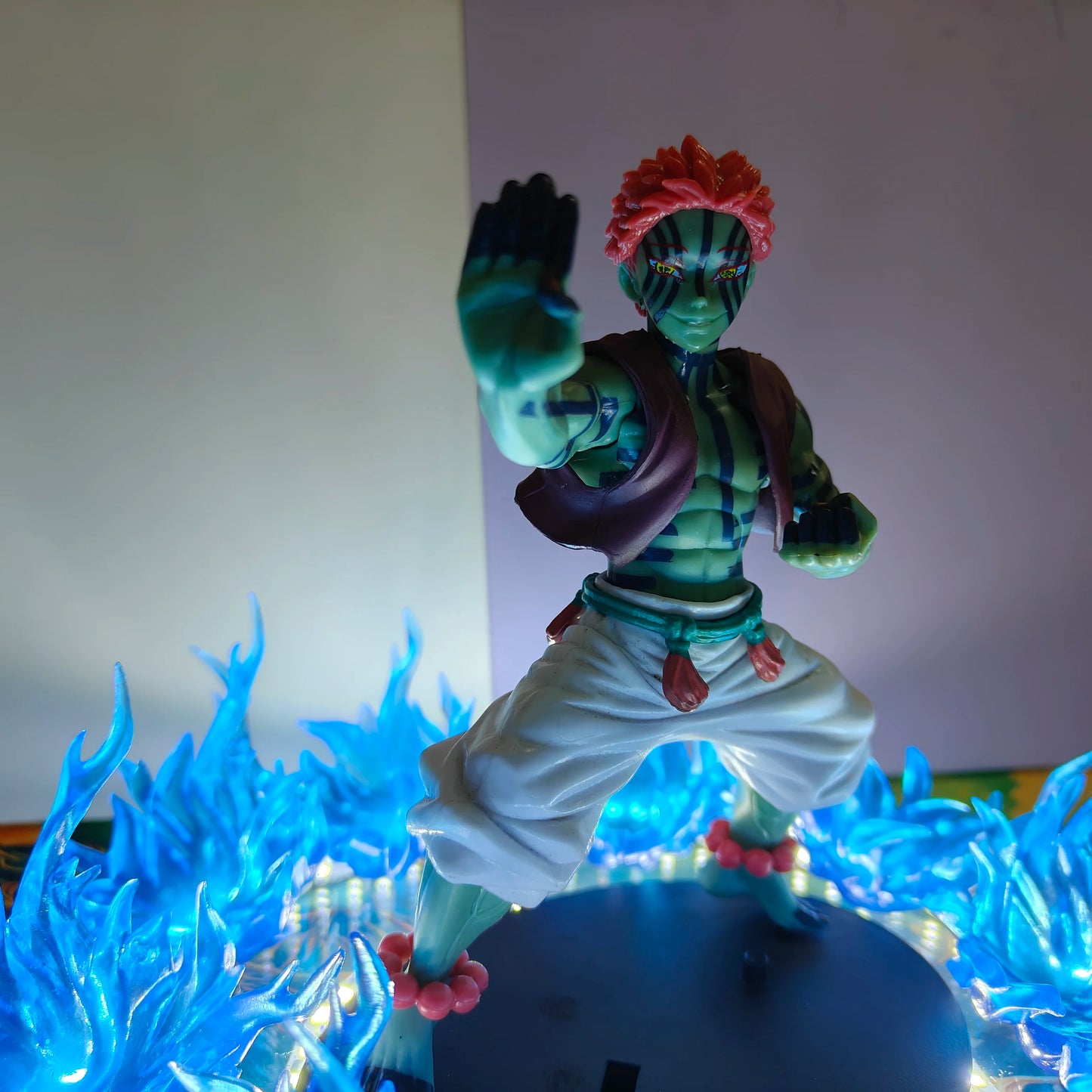 Kimetsu no Yaiba Anime Figure Koyuki Akaza DIY Led Light Lamp Effect Action Figurine Toys Demon Slayer Akaza PVC Model Figuarts
