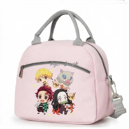 Hot Kamado Nezuko Demon Slayer Lunch Bag Student Lunch Box With Heat Preservation Function Large Capacity Portable Lunch Bag