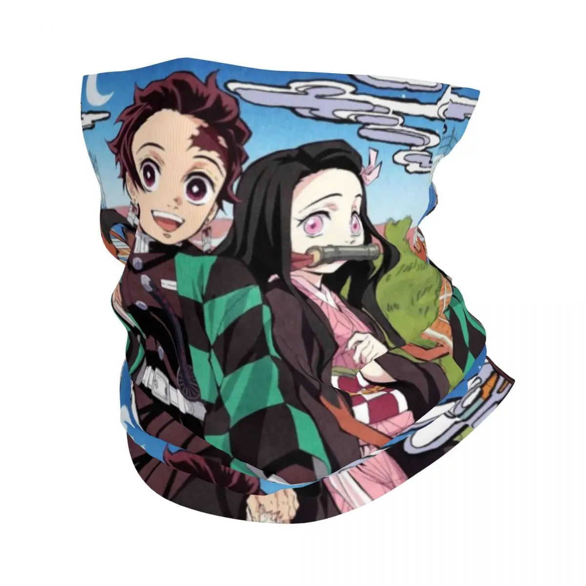 Custom Manga Demon Slayer Bandana Neck Gaiter for Hiking Camping Men Women Wrap Scarf Kimetsu No Yaiba Balaclava Warmer