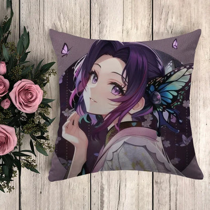 Pillow Demon Slayer Cushion Cover 45*45 Pillowcase Decorative Pillows for Sofa Pilow Cases Pillowcases 50x50 Car Decoration Body