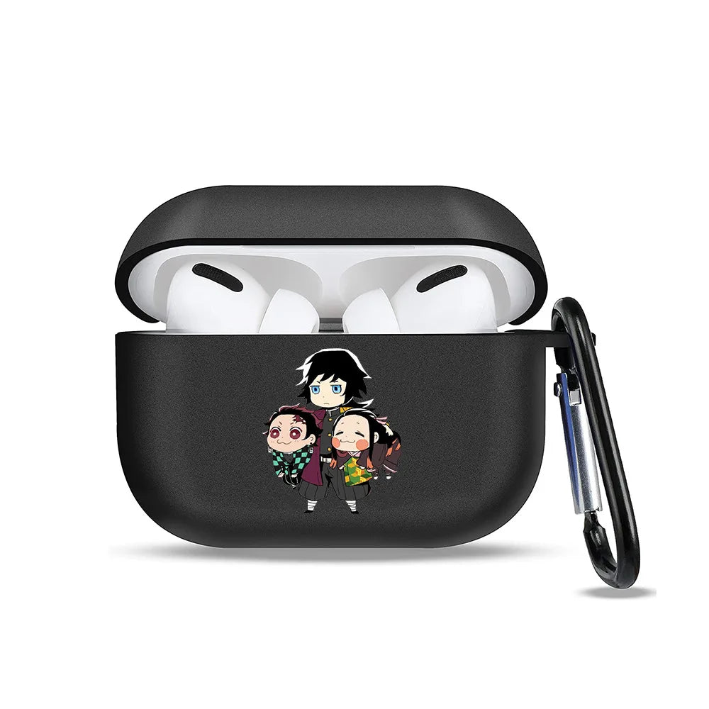 Anime Demon Slayer Earphone Protective Case for Apple AirPods 1 3 4 Pro 2 Bluetooth Earphones Protective Shell Cover Toys Gifts