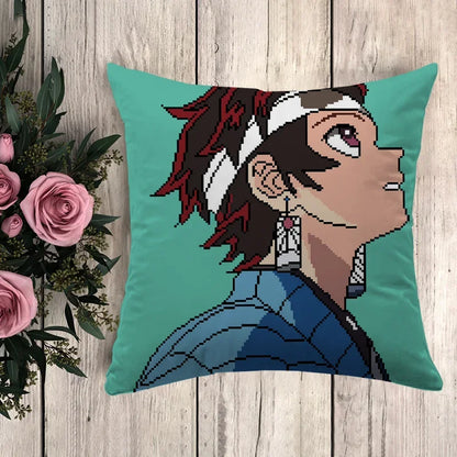 Pillow Demon Slayer Cushion Cover 45*45 Pillowcase Decorative Pillows for Sofa Pilow Cases Pillowcases 50x50 Car Decoration Body