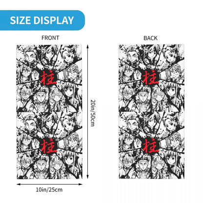 Custom Manga Demon Slayer Bandana Neck Gaiter for Hiking Camping Men Women Wrap Scarf Kimetsu No Yaiba Balaclava Warmer