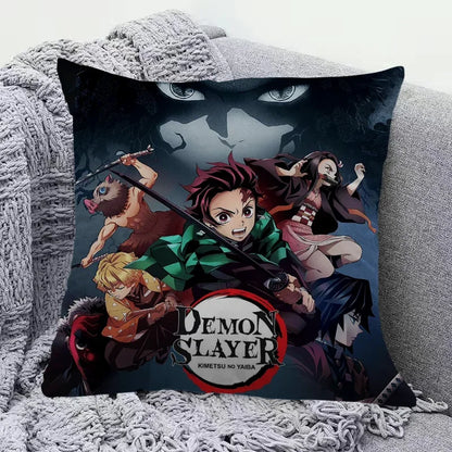 Pillow Demon Slayer Cushion Cover 45*45 Pillowcase Decorative Pillows for Sofa Pilow Cases Pillowcases 50x50 Car Decoration Body