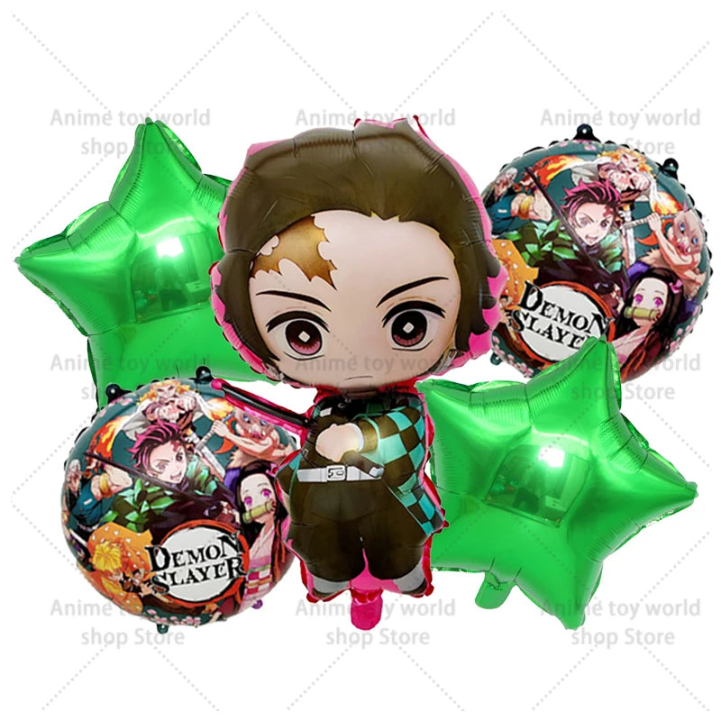 Demon Slayer Boy Foil Balloon Party Decoration Anime Cartoon Figure Decorative Ballons Photo Props Ornaments Toy Birthday Gift