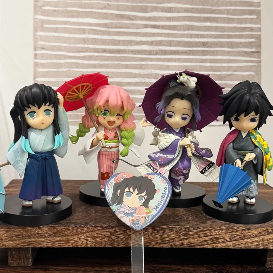 Anime Demon Slayer Kimetsu no Yaiba Figure 15cm Kochou Shinobu Kanroji Mitsuri Plum Rain Series Action Model Toy Gift