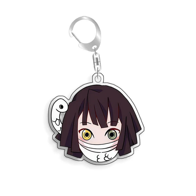For Demon Slayer Daki Akaza Gyutaro Kokushibo Douma Obanai Iguro Acrylic Selfmade Cartoon Anime Keychain Pendant Toy Gift 5cm