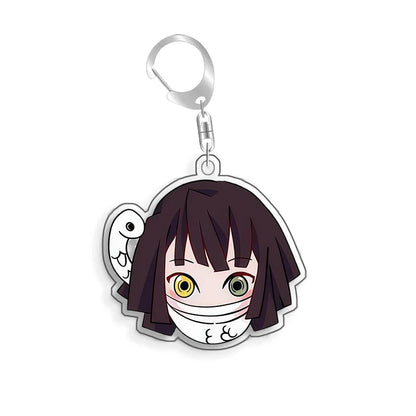 For Demon Slayer Daki Akaza Gyutaro Kokushibo Douma Obanai Iguro Acrylic Selfmade Cartoon Anime Keychain Pendant Toy Gift 5cm