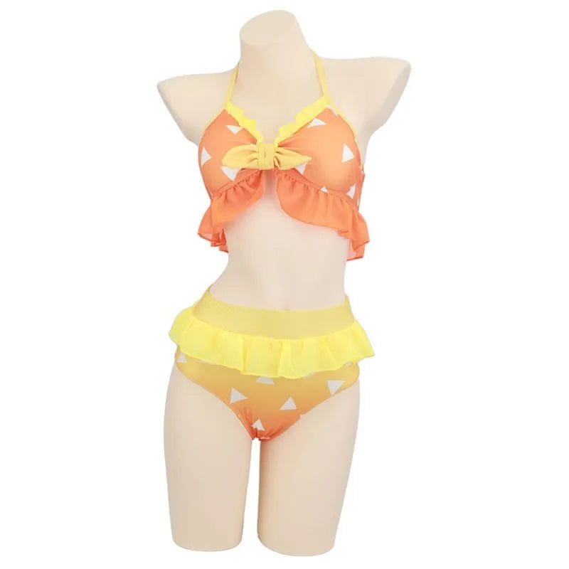 Demon Slayer: Kimetsu no Yaiba's new swimsuit cosplay role-playing bikini beach summer split swimsuit anime suit high-value gift